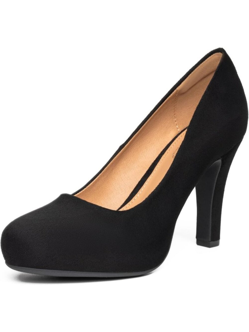 Stylish Platform High Heels - Black, White, Brown & Nude - 3.2" Round Toe Pumps